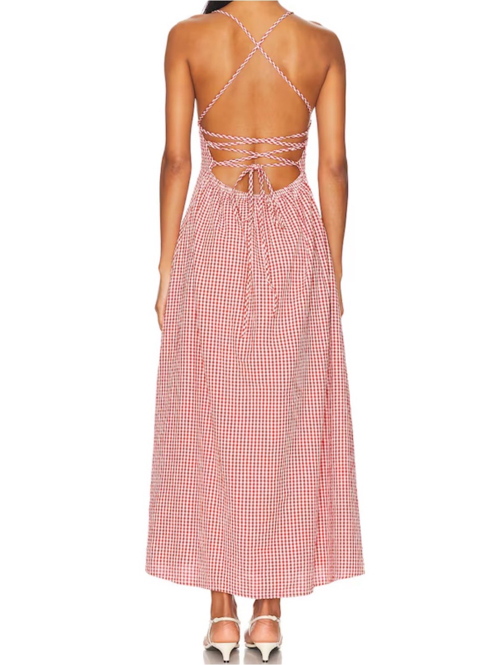 NWT Posse Strappy Back Cotton Red Gingham Dress XS - Picture 2 of 5